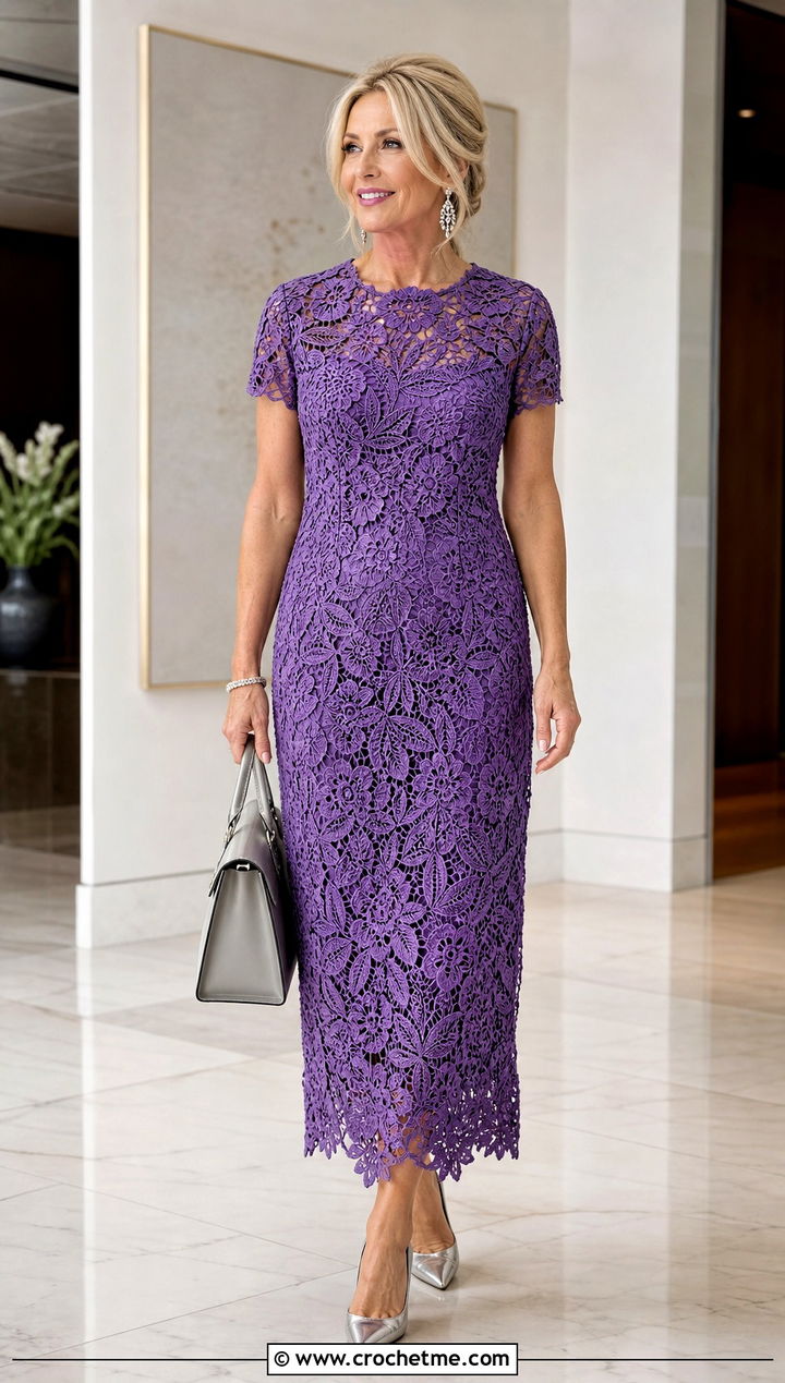 Irish Lace Crochet Column Dress Wedding Outfit - 25 Crochet Wedding Outfit ideas