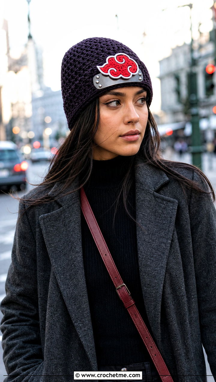 Itachi Akatsuki Beanie With Long Coat - 25 naruto crochet hat outfit ideas
