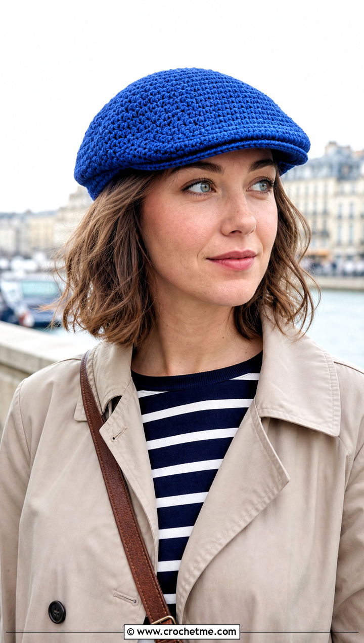 Ivy Crochet Scally Cap With Trench Coat And Sneakers - 25 Crochet Scally Cap outfit ideas