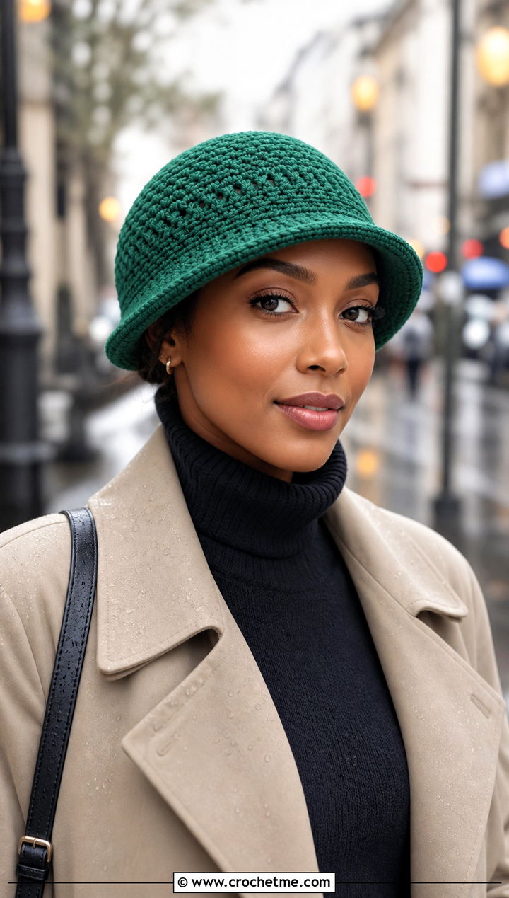 Jamaican Crochet Cloche Hat With Trench Coat - 25 Jamaican Crochet Hat outfit ideas