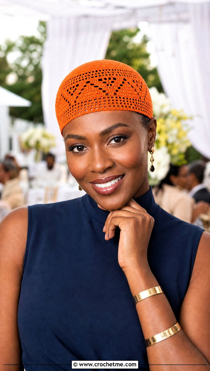 Jamaican Crochet Kufi Cap With Column Dress - 25 Jamaican Crochet Hat outfit ideas