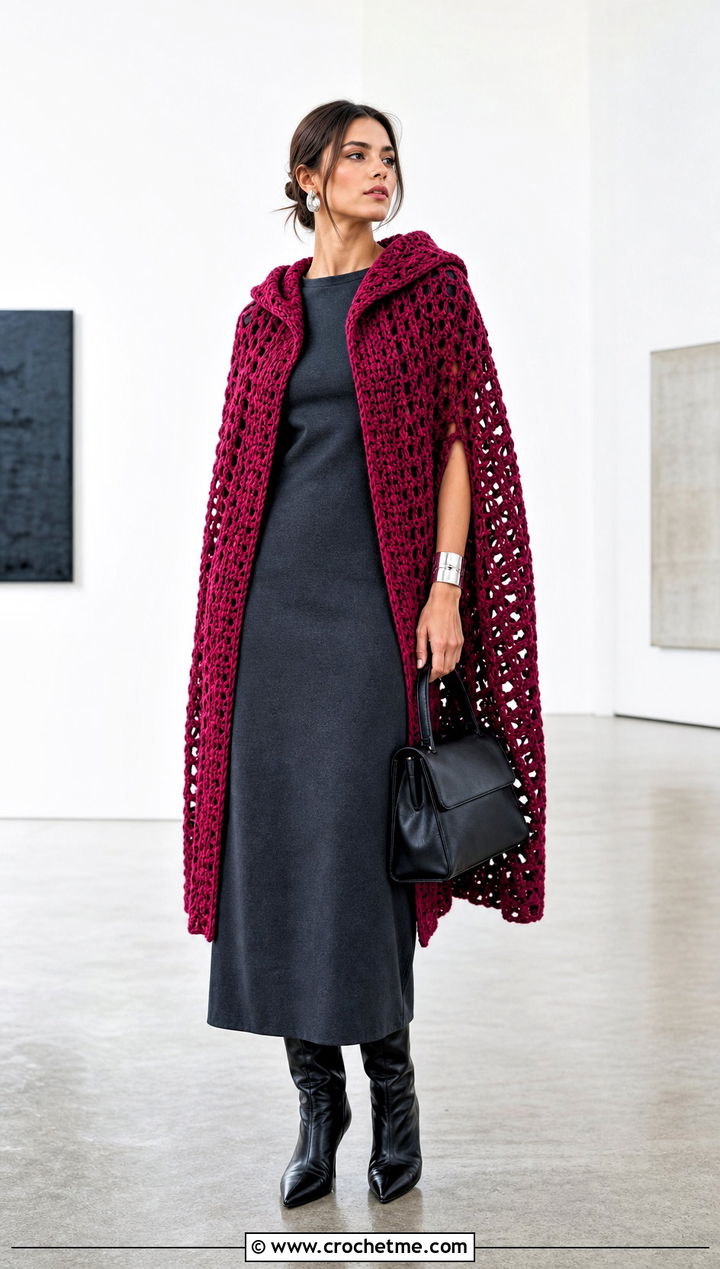 Jawa Crochet Hooded Cape With Column Dress - 25 Star Wars Crochet Clothes and outfit ideas