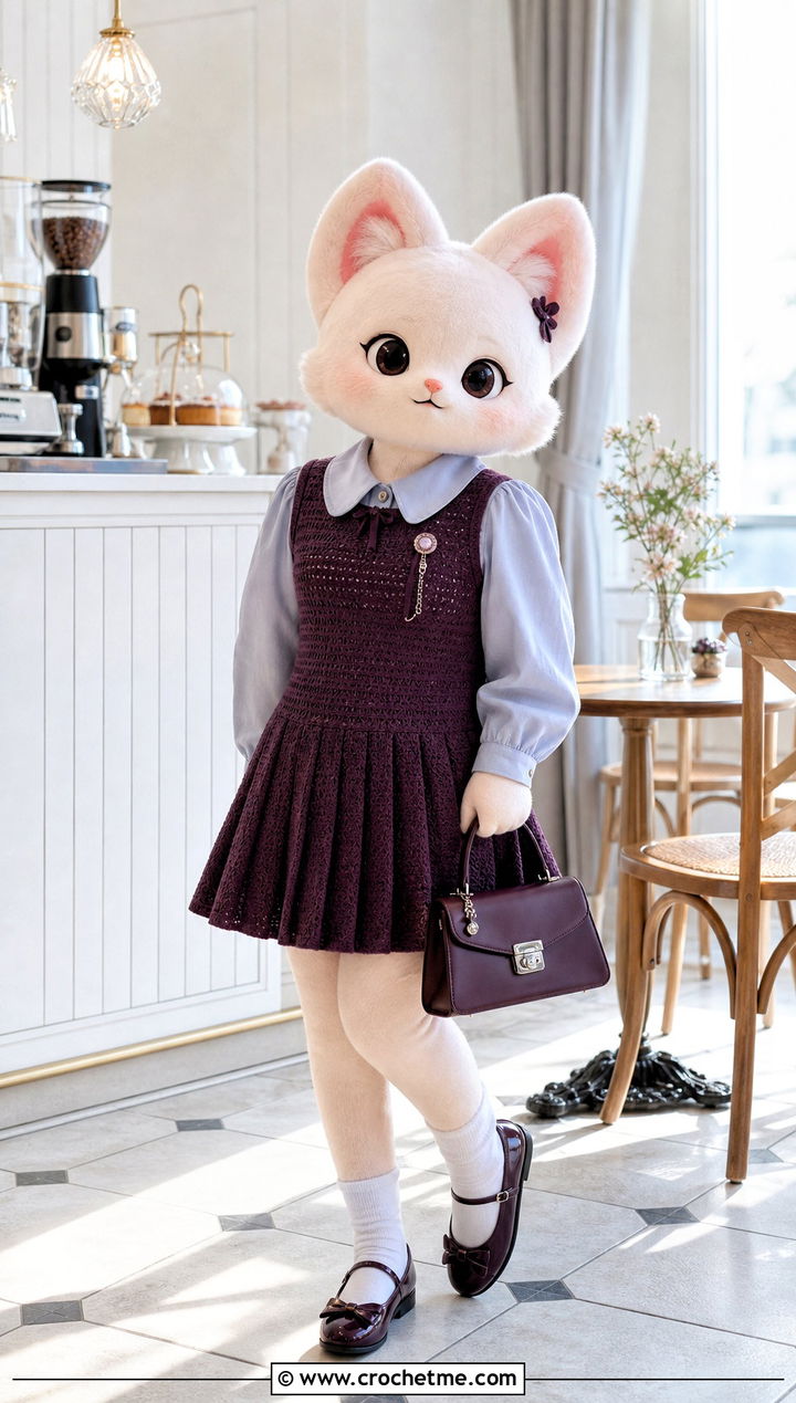 Jiniret Crochet Pleated Dress Outfit - 35 skzoo crochet outfits ideas