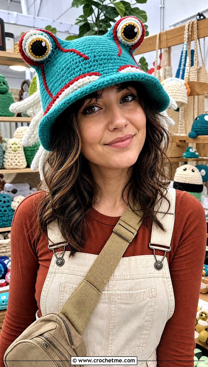 Jiraiya Toad Hat With Utility Overalls - 25 naruto crochet hat outfit ideas