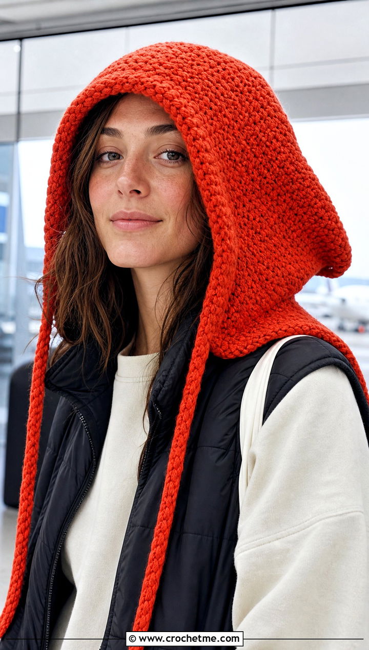 Kenny Oversized Hood Hat With Puffer Vest - 25 Crochet South Park Hat outfit ideas