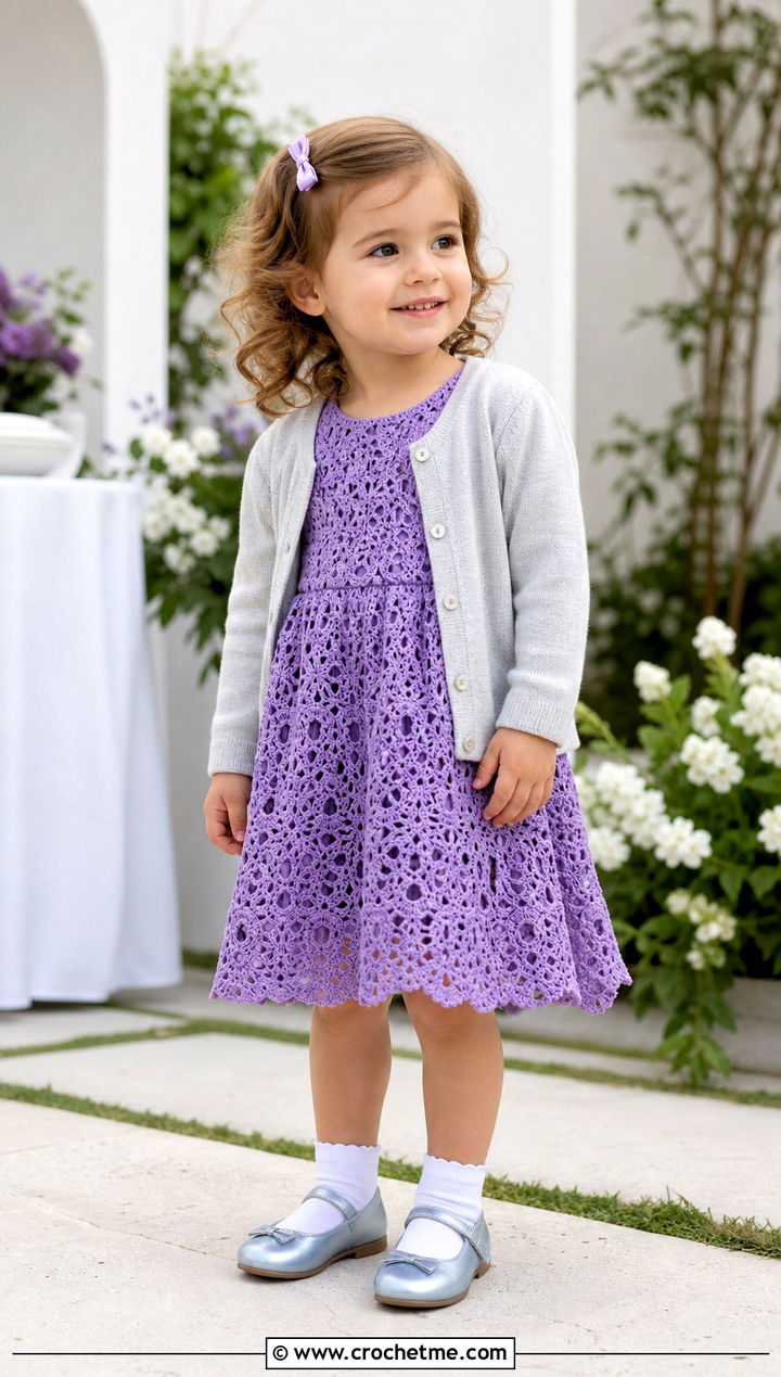 Lace Crochet Dress With Cardigan And Ballet Flats - 15 5T Crochet Dress outfit ideas