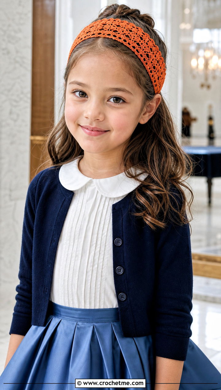 Lace Crochet Headband With Satin Skirt - 15 Childrens Crochet Headband outfit ideas