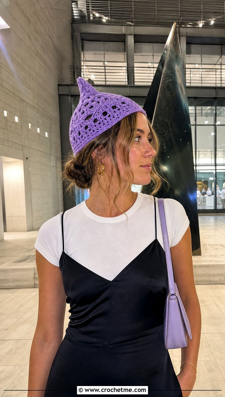 Lace Crochet Link Hat With Slip Dress - 30 crochet link hat outfit ideas
