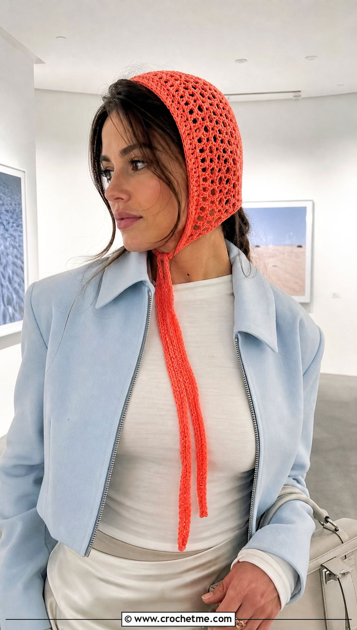Lace Mesh Crochet Earflap Bonnet With Satin Skirt - 15 Crochet Hat With Earflaps outfit ideas
