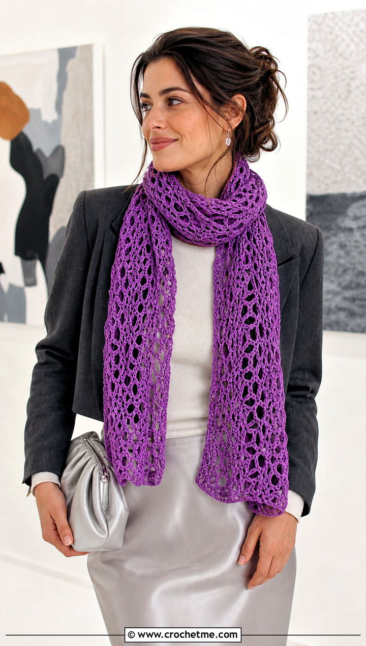 Lace Mesh Crochet Fall Scarf With Satin Skirt - 15 Crochet Fall Scarf outfit ideas