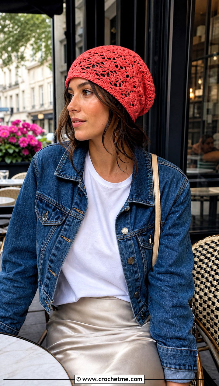 Lace Openwork Crochet Tube Hat With Slip Skirt - 25 Crochet Tube Hat outfit ideas