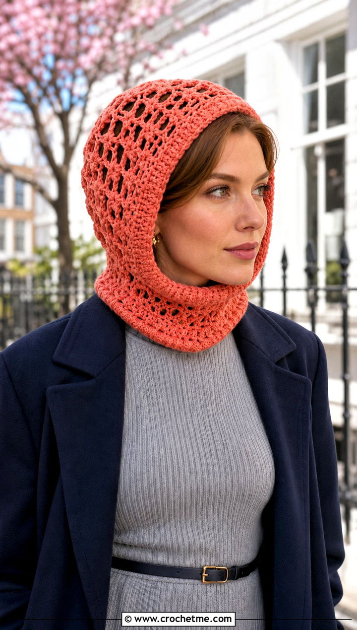 Lace Stitch Crochet Astronaut Hood With Knit Dress And Boots - 15 Crochet Astronaut Hat outfit ideas