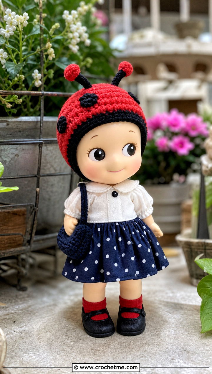 Ladybug Sonny Angel Crochet Hat With Polka Dot Skirt - 30 sonny angel crochet hat outfit ideas