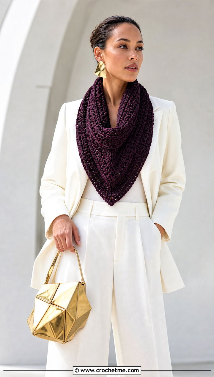 Lansdowne Crochet Cowl With Wide Leg Suit - 15 lansdowne crochet cowl outfit ideas