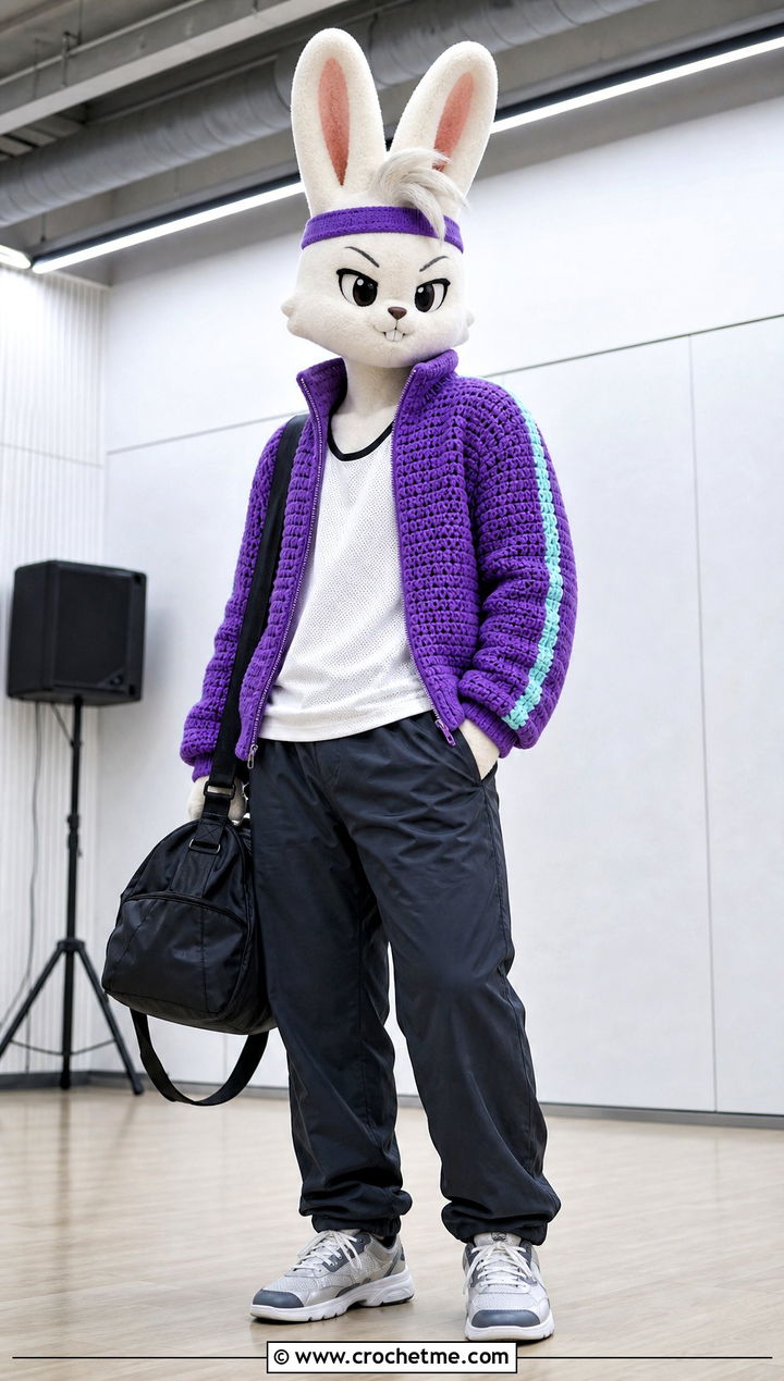Leebit Crochet Track Jacket Outfit - 35 skzoo crochet outfits ideas
