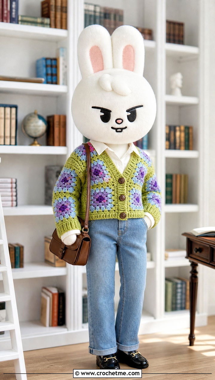 Leebit Granny Square Cardigan Outfit - 35 skzoo crochet outfits ideas