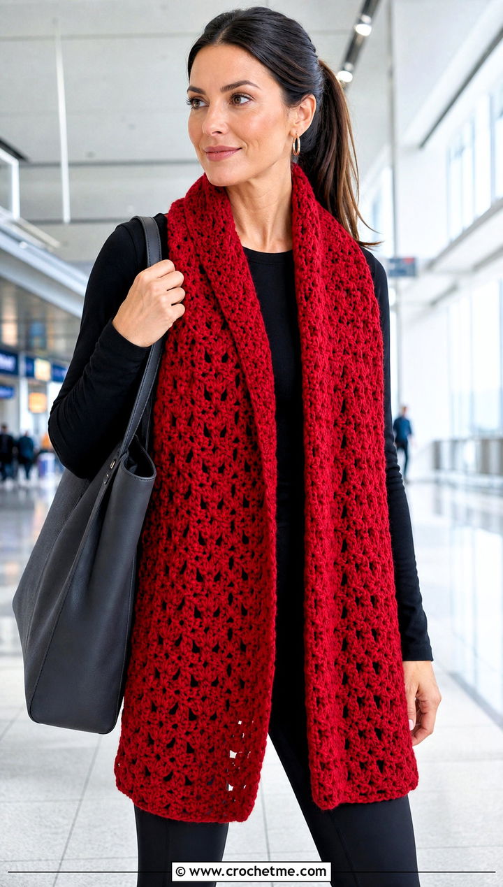 Longline Sweater Scarf With Leggings - 25 crochet double sleeve scarf outfit ideas