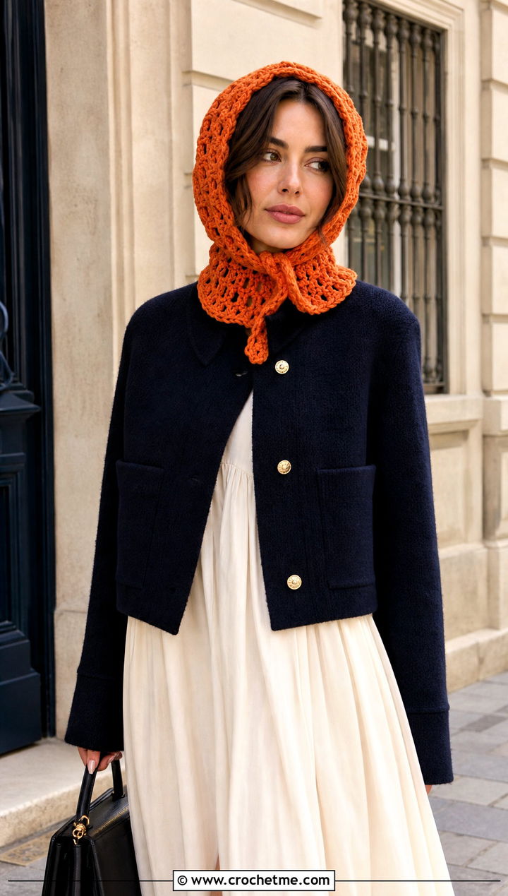 Loose Bonnet Crochet Balaclava With Midi Dress - 20 loose crochet balaclava outfit ideas