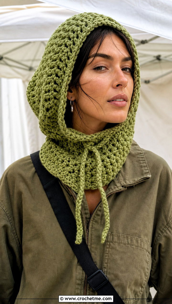 Loose Drawstring Crochet Balaclava With Utility Jumpsuit - 20 loose crochet balaclava outfit ideas