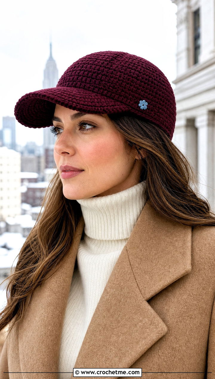 Low Profile Amigurumi Baseball Cap With Wool Coat - 25 amigurumi baseball cap outfit ideas
