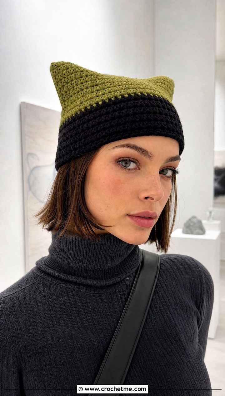 Low Profile Clancy Crochet Beanie With Turtleneck And Long Skirt - 30 clancy beanie crochet outfit ideas