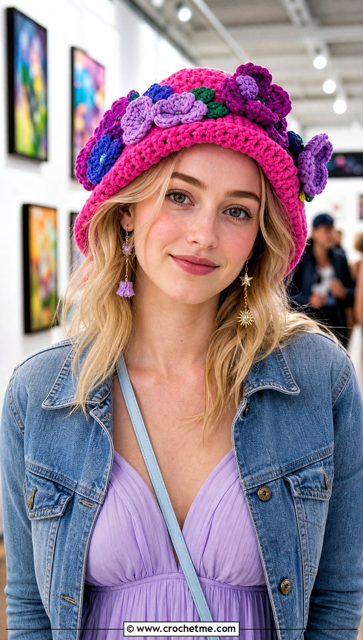 Luna Lovegood Crochet Flower Hat With Maxi Dress - 15 harry potter crochet hat outfit ideas