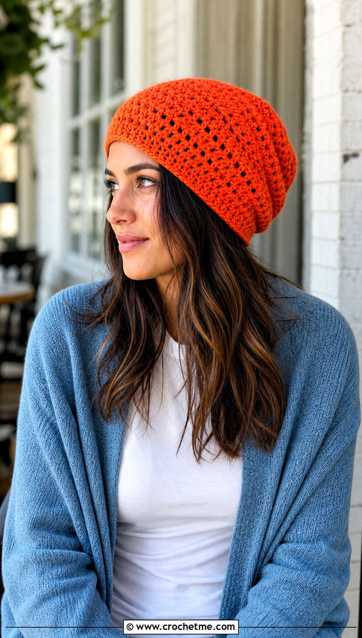 Magic Circle Crochet Slouchy Beanie With Cardigan And Leggings - 25 Magic Circle Crochet Hat outfit ideas