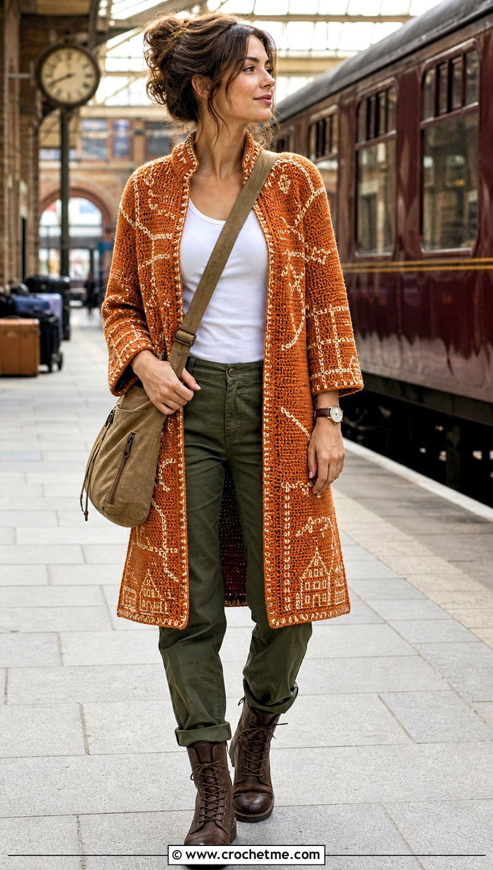 Marauders Map Crochet Jacket With Utility Pants - 25 harry potter crochet clothes and outfit ideas