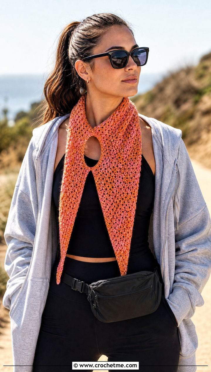 Marled Cari Keyhole Crochet Scarf With Hoodie and Leggings - 15 Cari Keyhole Crochet Scarf outfit ideas