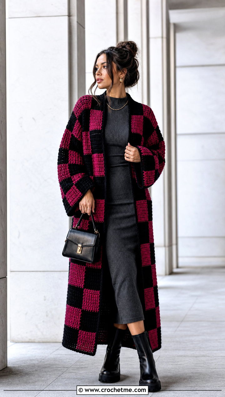 Maxi Duster Tanjiro Crochet Kimono With Knit Dress - 25 tanjiro crochet kimono outfit ideas