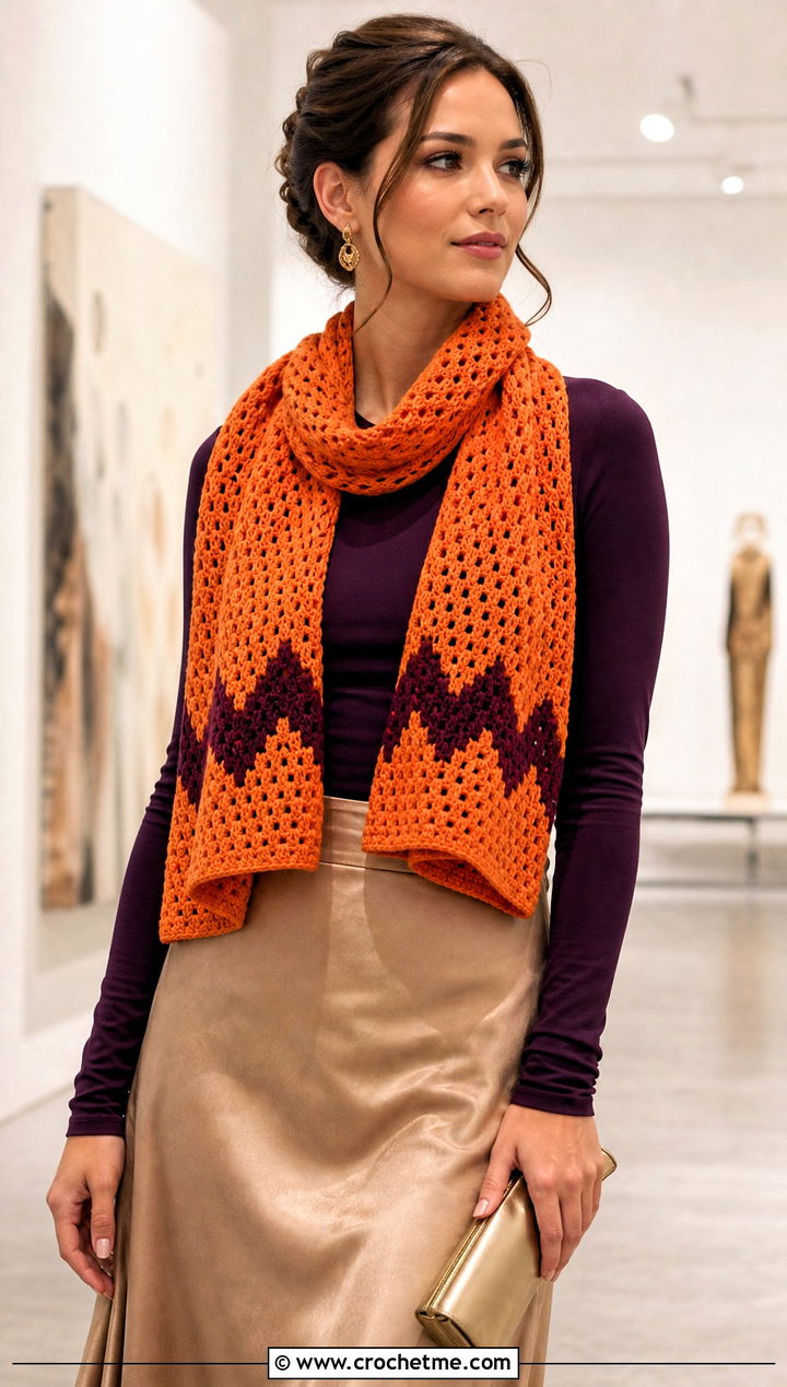 Mesh Charlie Brown Scarf With Satin Skirt - 15 Crochet Charlie Brown Scarf outfit ideas