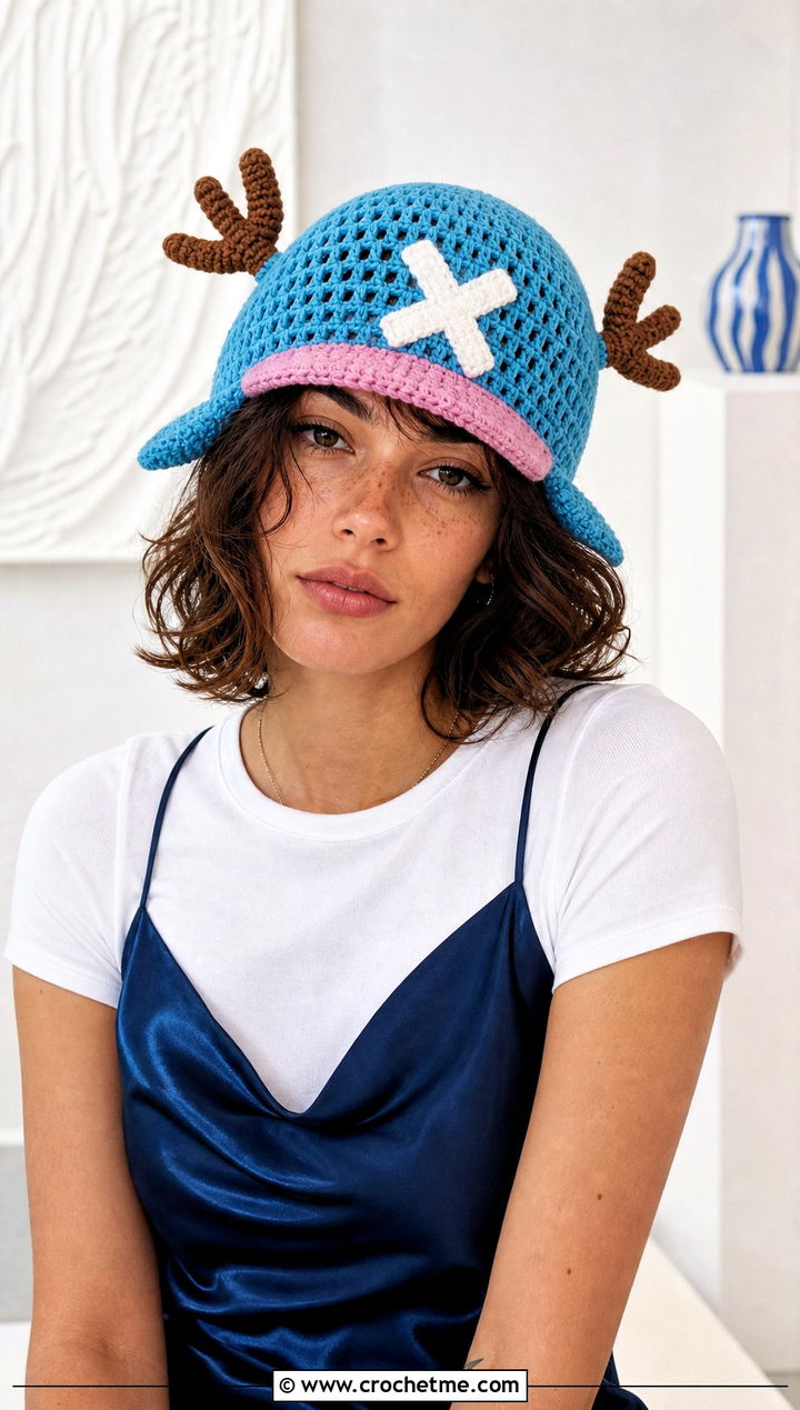 Mesh Chopper Crochet Hat With Satin Slip Dress - 25 chopper crochet hat outfit ideas