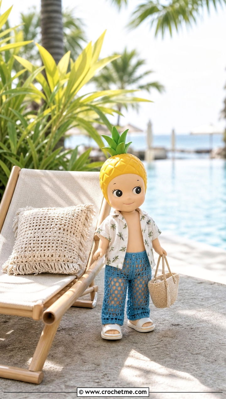 Mesh Crochet Sonny Angel Pants With Resort Shirt - 20 Crochet Sonny Angel Pants outfit ideas