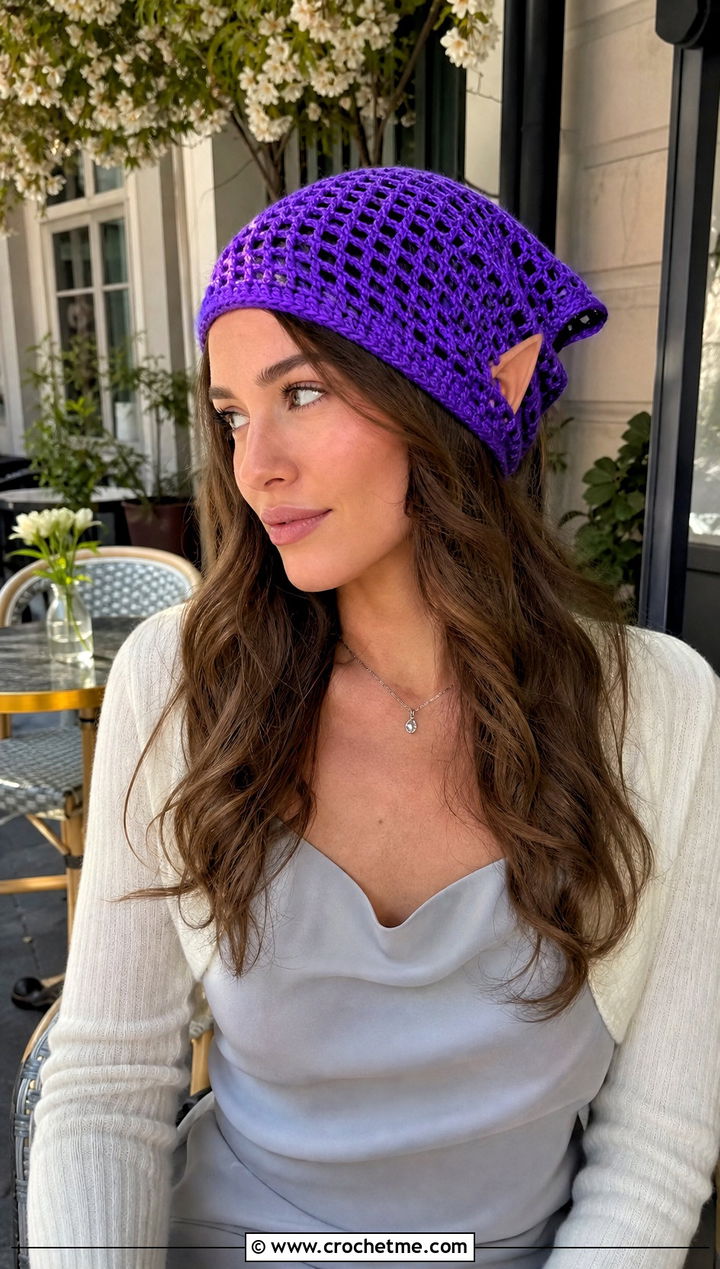 Mesh Dobby Crochet Hat With Slip Dress And Cardigan - 25 dobby crochet hat outfit ideas