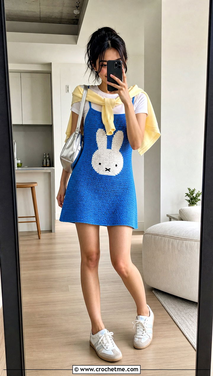 Miffy Crochet Slip Dress Over A T Shirt - 25 Miffy Crochet Dress outfit ideas