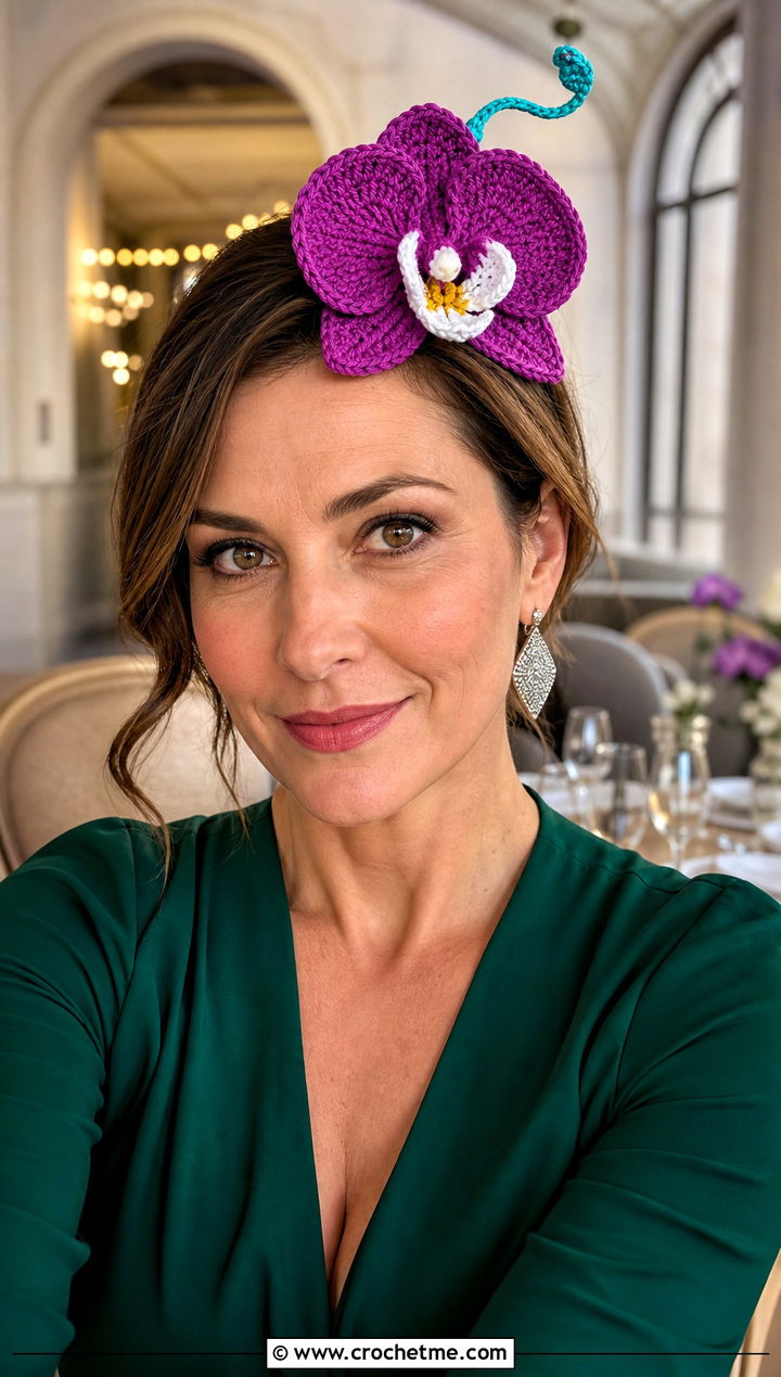 Mini Fascinator Crochet Birthday Hat With Wrap Dress - 30 crochet birthday hat outfit ideas
