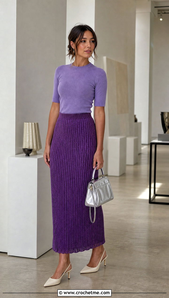 Miu Miu Ribbed Crochet Skirt With Matching Knit Top - 25 Miu Miu Crochet Skirt outfit ideas
