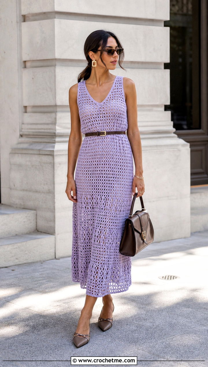 Moana Crochet Dress With Belt And Structured Bag - 25 Moana Crochet Dress outfit ideas