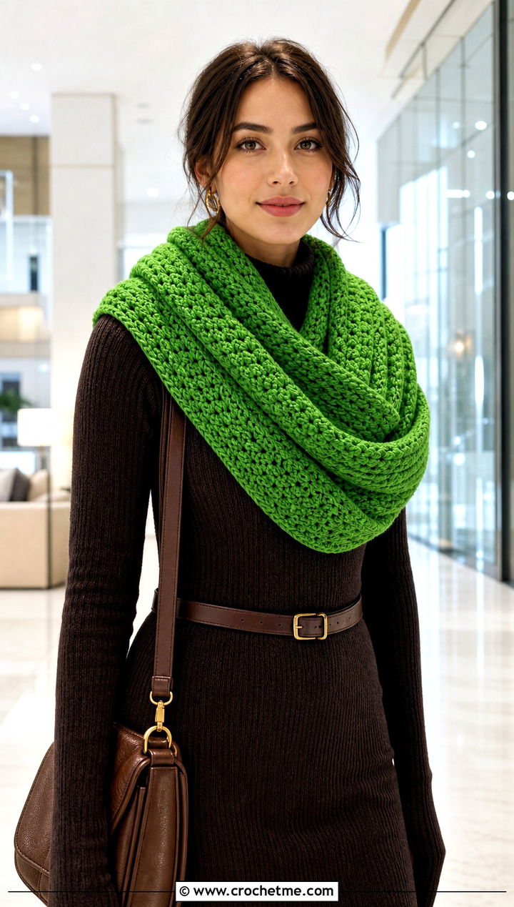 Mobius Crochet Wrap With Sweater Dress - 20 Crochet For Shawls And Wraps outfit ideas
