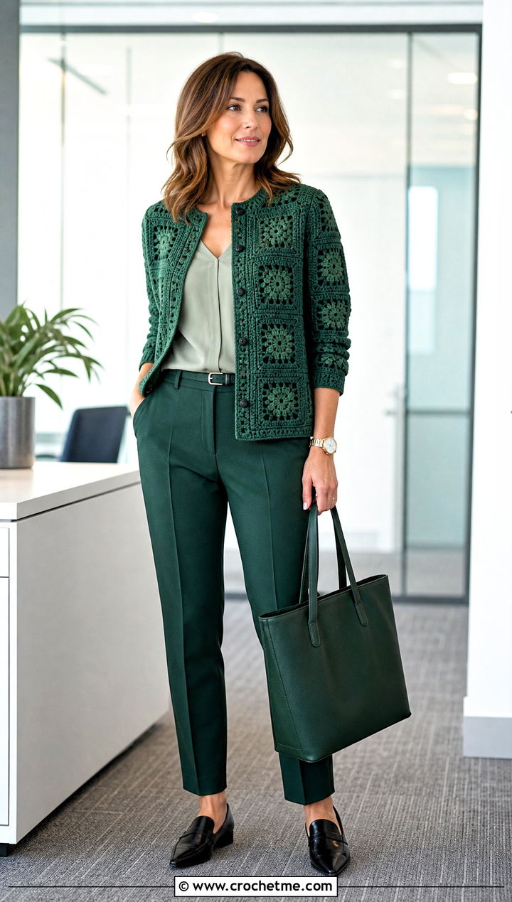 Monochrome Granny Square Crochet Cardigan With Matching Suit - 25 Crochet Cardigan From Square outfit ideas