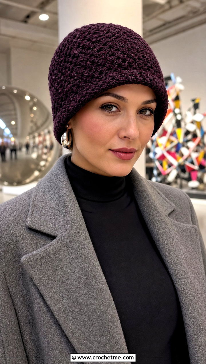 Moss Stitch Crochet Cloche Hat With Evening Jumpsuit - 20 Moss Stitch Crochet Hat outfit ideas
