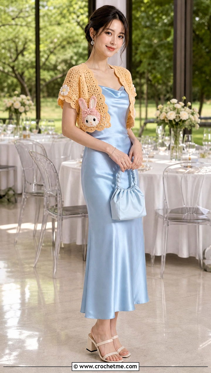My Melody Crochet Bolero With Slip Dress - 25 Sanrio Crochet Clothes and outfit ideas