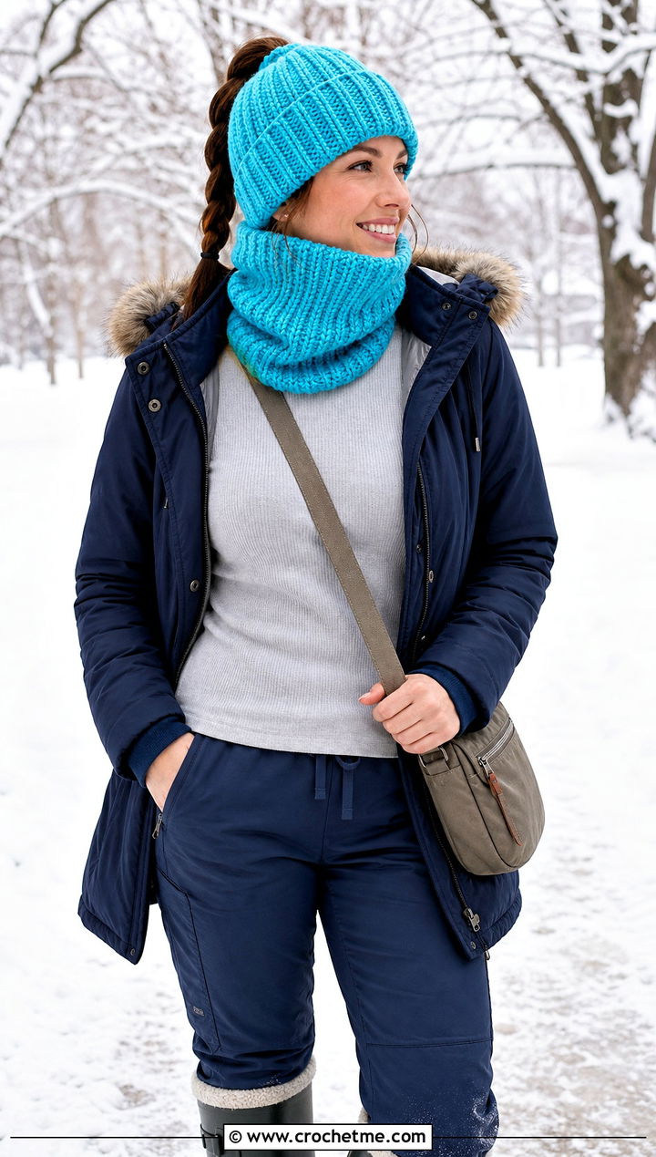 Neck Warmer Ponytail Hat With Parka - 30 ponytail crochet hat outfit ideas