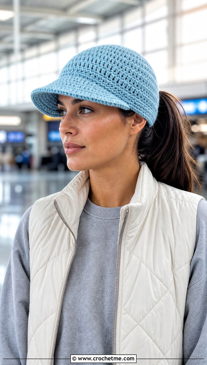 One Hour Crochet Brimmed Beanie With Matching Sweat Set - 25 One Hour Crochet Hat outfit ideas