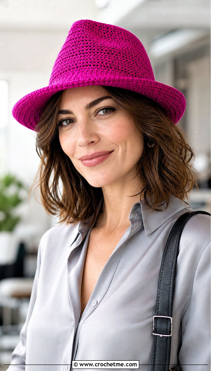 One Hour Crochet Fedora Hat With Shirt And Trousers - 25 One Hour Crochet Hat outfit ideas