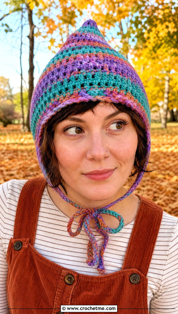 One Hour Crochet Pixie Hat With Pinafore Dress - 25 One Hour Crochet Hat outfit ideas