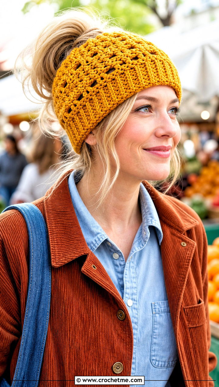 Open Crown Vintage Vibes Beanie With Corduroy Jacket - 15 Vintage Vibes Beanie By The Crochet Fix outfit ideas