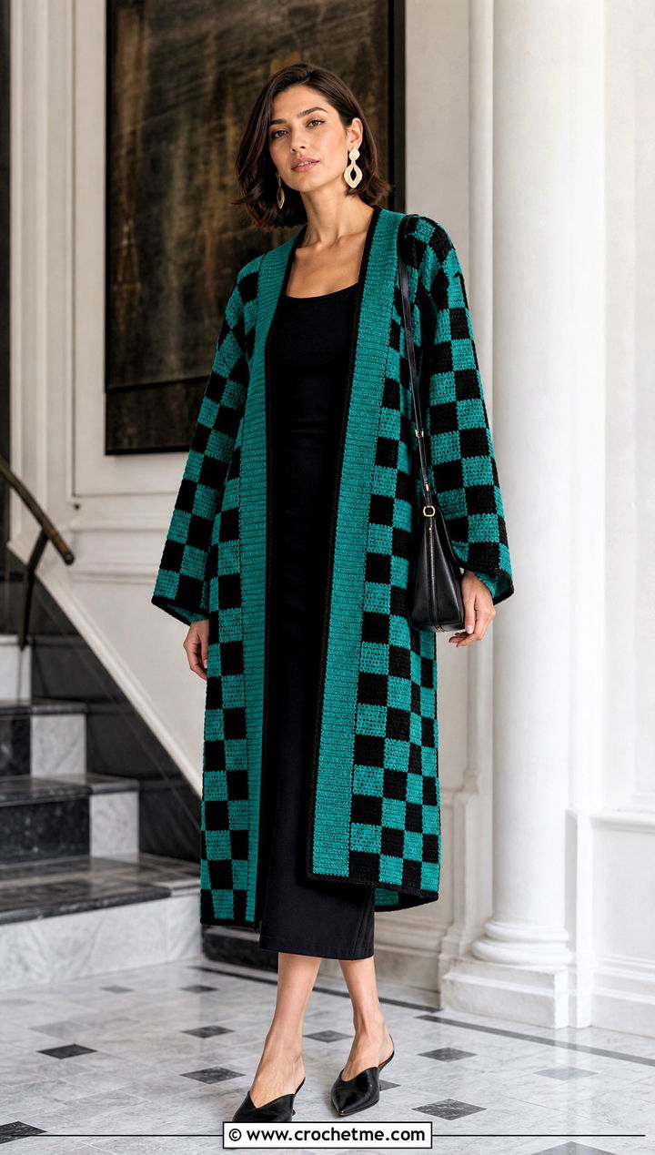 Open Front Tanjiro Crochet Kimono With Column Dress - 25 tanjiro crochet kimono outfit ideas