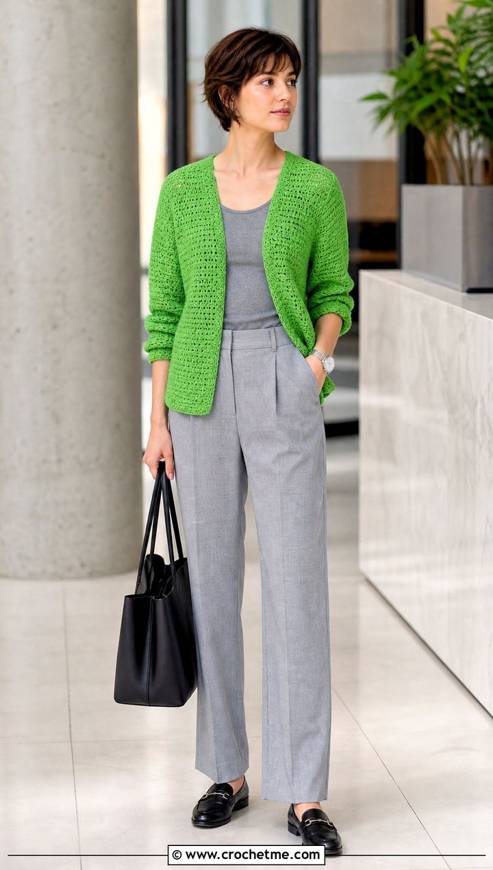 Open Front Top Down Crochet Raglan Cardigan With Matching Separates - 25 top down crochet raglan cardigan outfit ideas