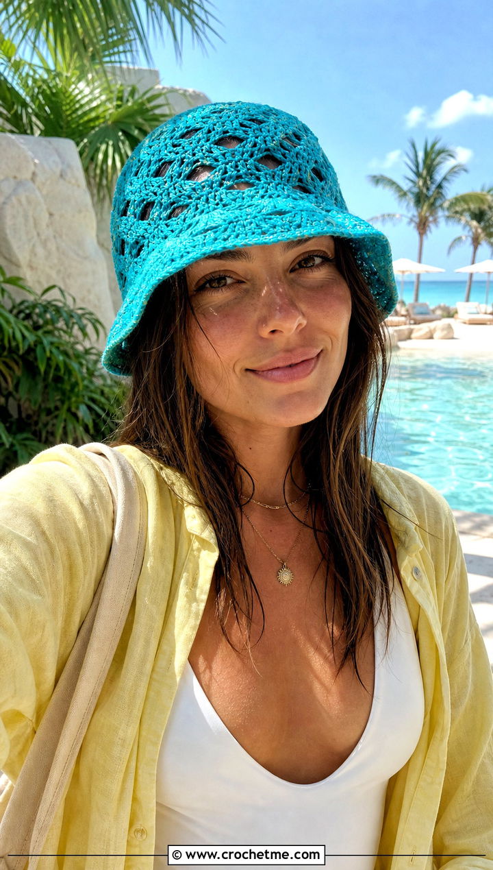 Openwork Crochet Cloche Hat With Linen Shirt - 25 flapper style crochet cloche hat outfit ideas